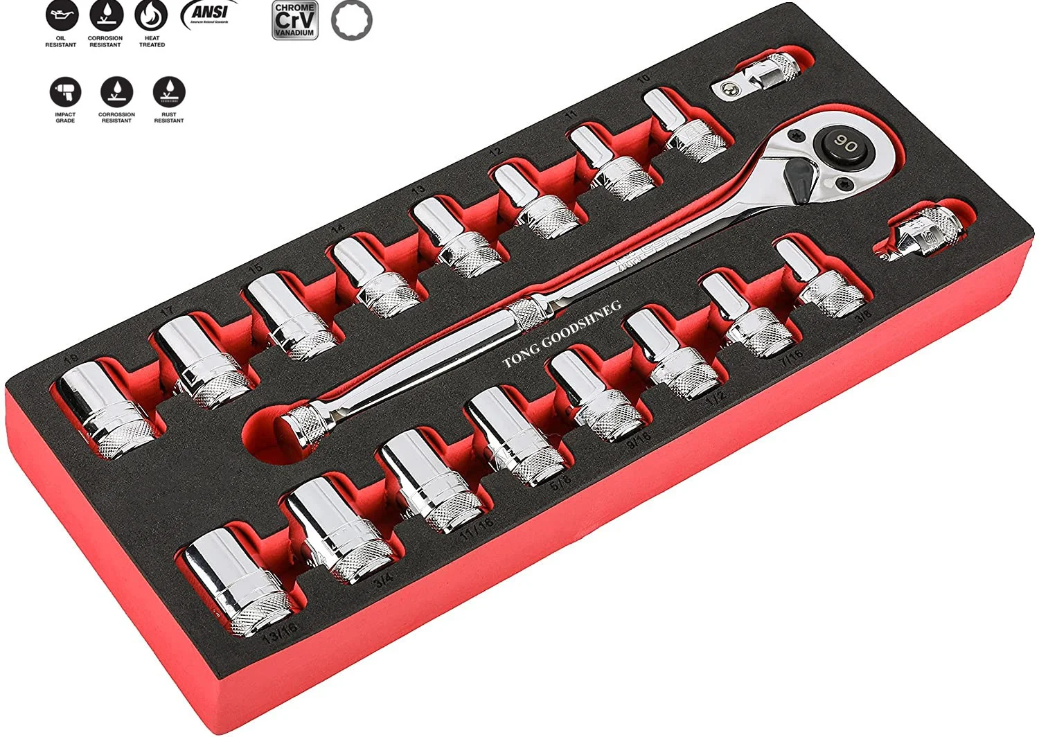 21Pcs Socket Wrench Kit,1/4”3/8”1/2”Drive Socket Set with 72 Teeth Release Ratchet Wrench Extension Bar,Car Bicycle Repair Tools