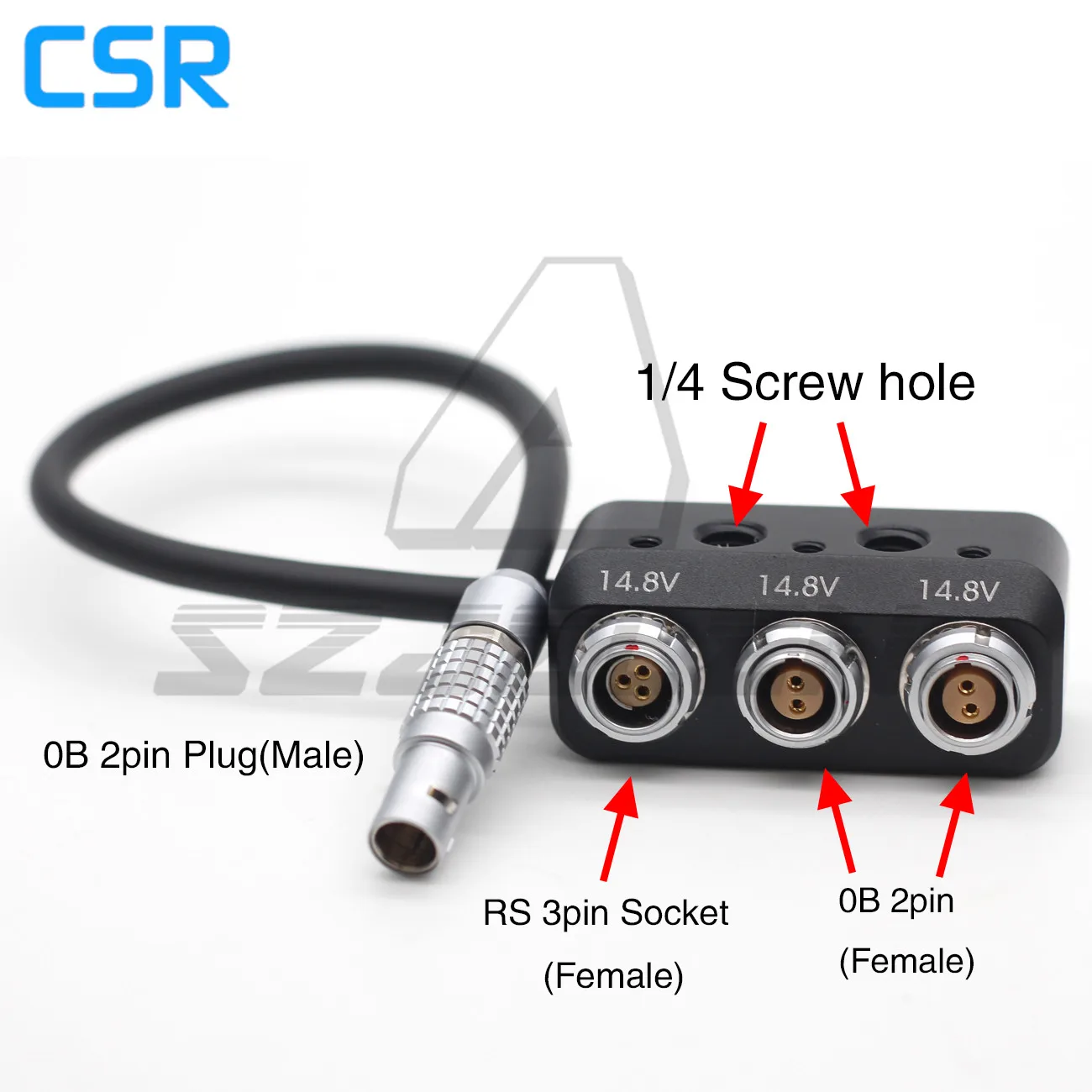 

WOODEN CAMERA 1 TO 3 MINI 12v 2pin POWER SPLITTER, 0B 2pin+RS 3pin three way splitter