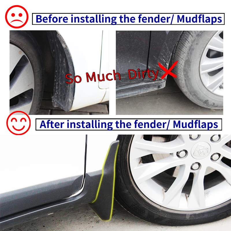 4x Front Rear Splash Guard Mud Flaps Set for Chevrolet Trailblazer 2002- 2003 2004 2005 2006 2007 2008 2009 SSR