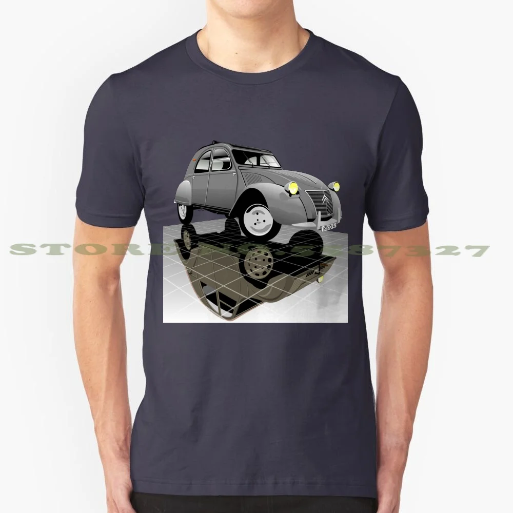 Citroën 2Cv Type Az Grey 100% Cotton T-Shirt 2Cv 2 Cv Deux Chevaux Deuxchevaux Az Tpv Prototype Charleston Grey Gray Classic