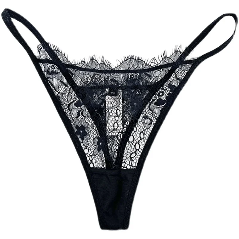 SP&CITY New Thin Lace Transparent Women\'s Underwear Low Waist Eyelashes Hollow Out Panties Sex String Temptation Seamless Briefs