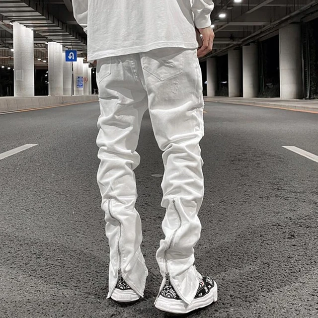 White ripped cargo pants sales