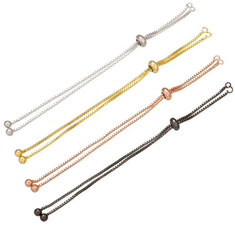 2Pcs 1.32x240mm Brass simple adjustable bracelet chain for handmade jewelry making diy bracelet chains accessories model:VL28