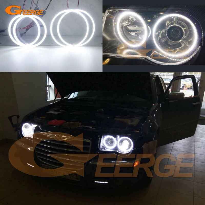 For Chrysler 300 C 300C 2004 2005 2007 2008 2009 2010 Ultra Bright SMD LED Angel Eyes Halo Rings Kit Day Light Car Accessories