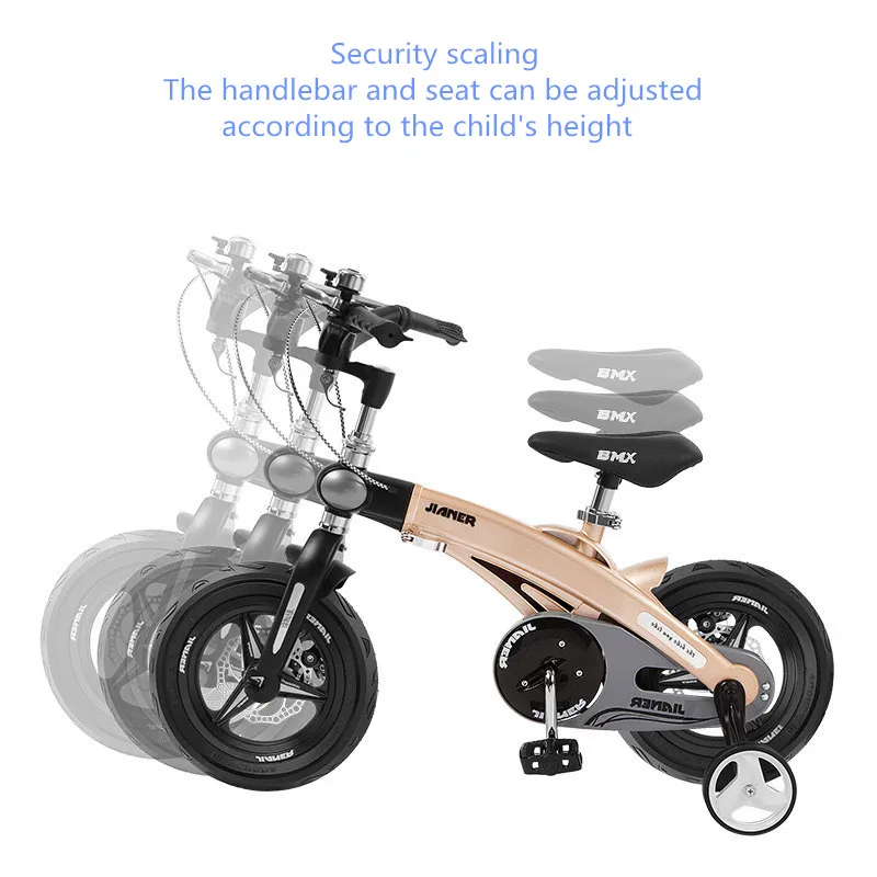 Children Bicycle Scalable Foldable Bicicleta Infantil Disc Brake Bike for Kids 2-9 Years Girls Multi Function Children Scooter