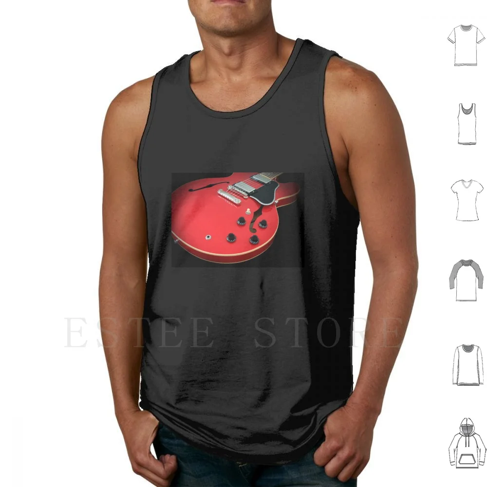 Es-335 Electric Guitar Tank Tops Vest Cotton Guitar Electric Guitar Es 335 Es335 Hollowbody Semi Hollowbody Strings Instrument