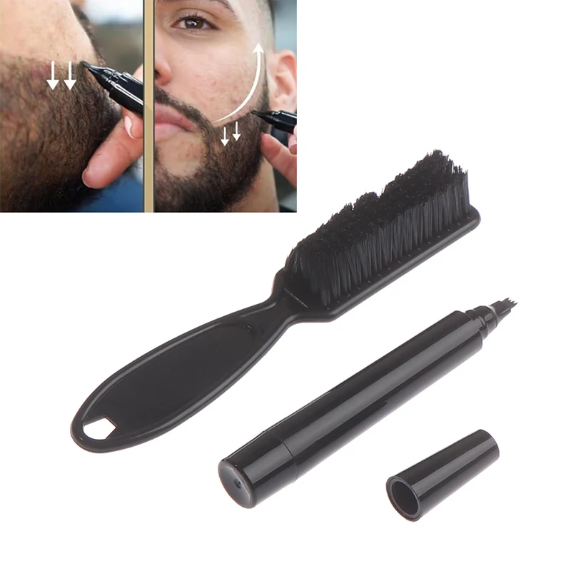 2021 Hot New barba penna barba Filler matita e pennello barba Enhancer impermeabile baffi colorazione strumento per modellare per uomo all'ingrosso