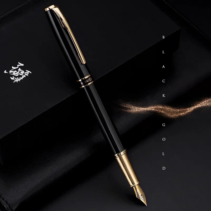 

LT Hongdian Pen Writing Business Office Calligraphy Men And Women Nebula 591 Black Gold Gift Box Student Signature