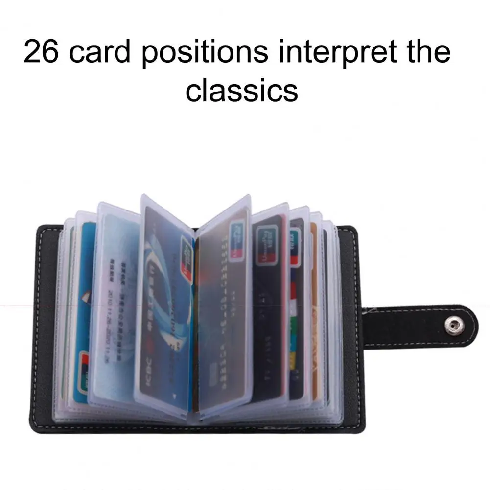 Women Credit Card Wallet Multi Slots Compartment Rectangle Mini Card Bag Portable Button Card Holder