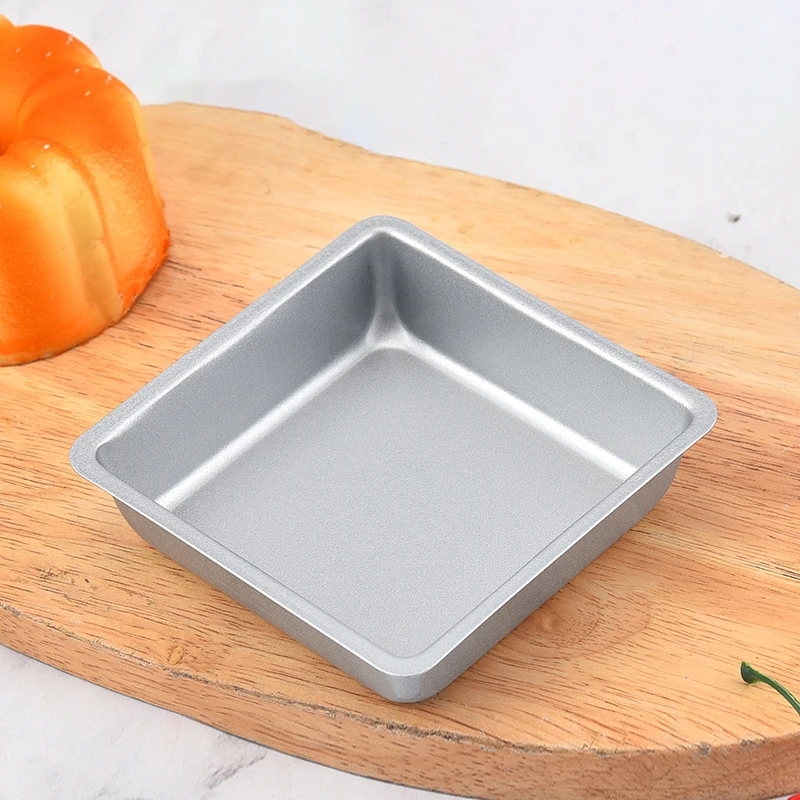 4 Inch Square Mini Cake Mold Non-Stick Bread Pizza Baking Tray Carbon Steel Cake Pan Baking Dish Bakeware Kitchen Accessories