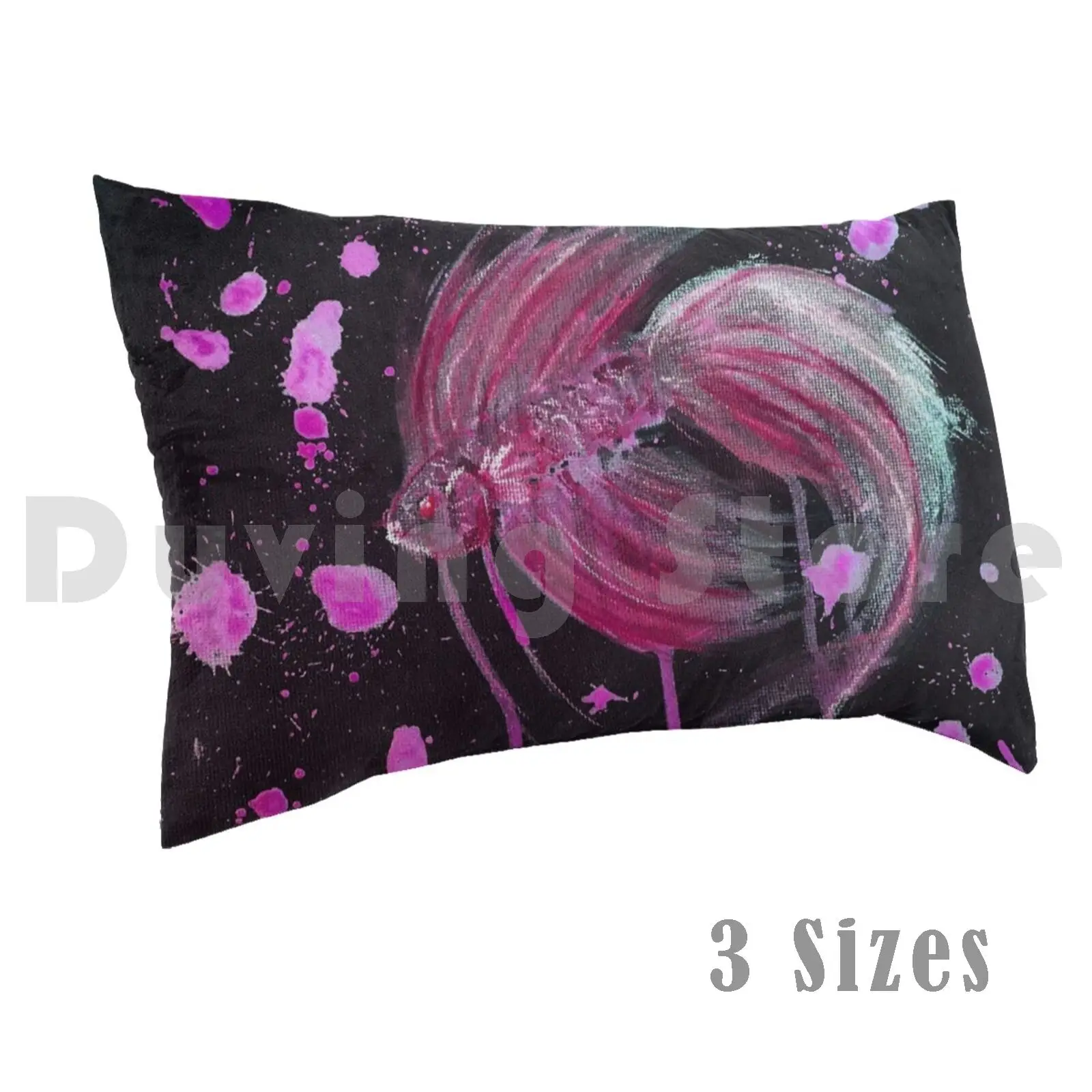 Fuschia Splatter Betta Pillow Case 20*30 Inch Fuschia Betta Betta Fish Fish Splatter Abstract Tradtional