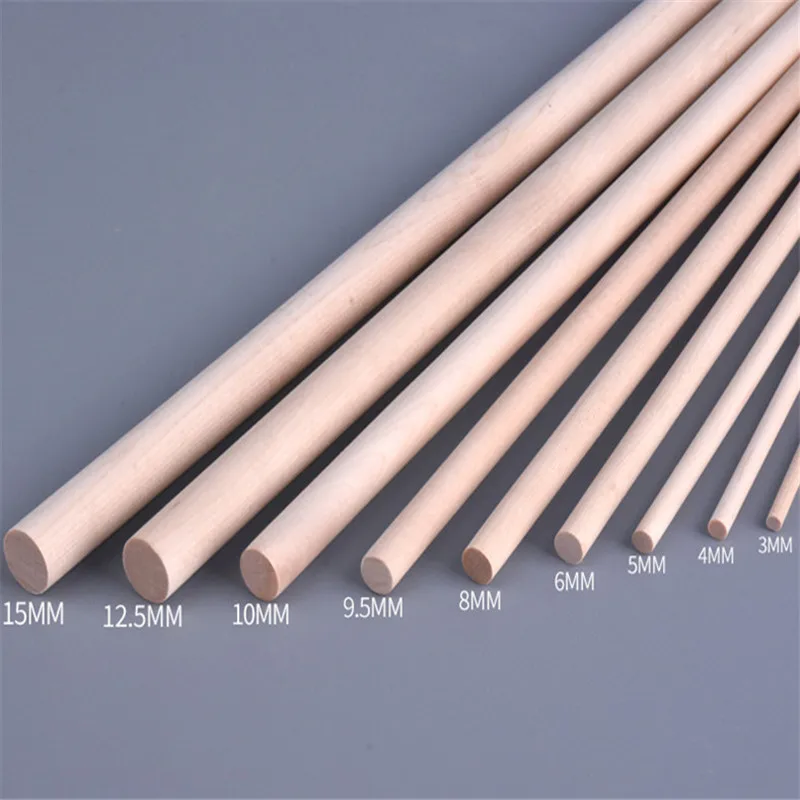 5pcs DIY Handmade Sand Plate Building Model Material White Birch Wood Cylindrical Log Stick Round Rod Original Color