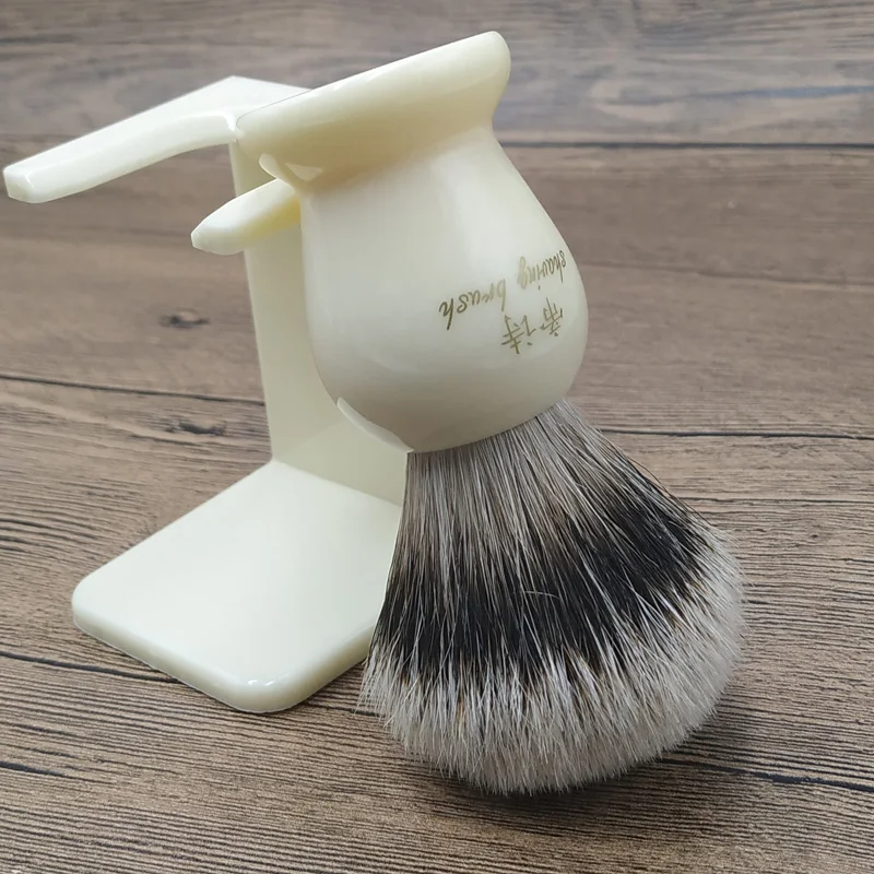 dscosmetic silvertip badger hair backbone well shaving brush with  resin handle