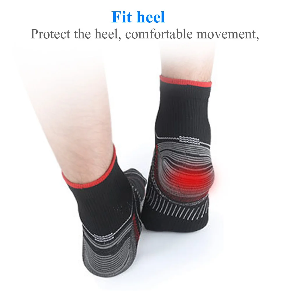 Foot Compression Socks For Men Women Plantar Fasciitis Heel Spurs Pain Casual Cotton Sock Venous New Sock Heel Pad EU 35-44