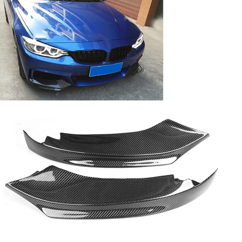 

Front Bumper Side Splitter Cover Lip For BMW 4-Series F32 F33 F36 428i 435i M-Sport 2014-2020 Carbon Fiber Lower Spoiler Plate