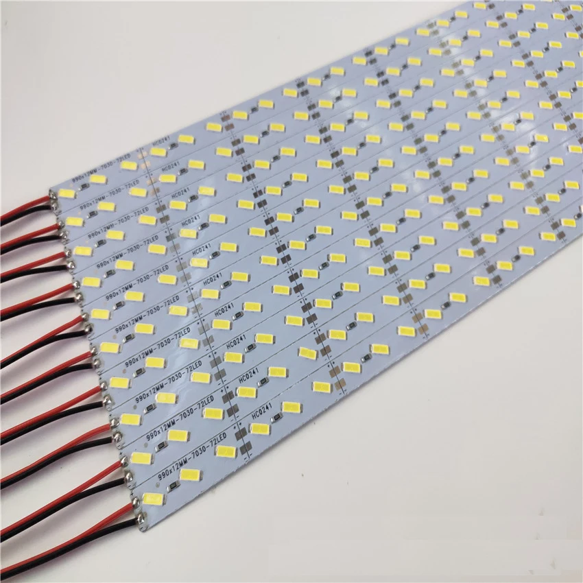 Imagem -04 - Barra Rígida Rígida Dura da Tira do Diodo Emissor de Luz para o Armário Branco Morno Entalhe de Alumínio 72smd m 3000k 6000k 7030 Dc12v 10 Peças x 50cm