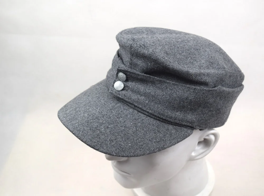 Military Reenactment German WH Elite EM M43 Panzer Wool Field Cap Hat Gray Replica