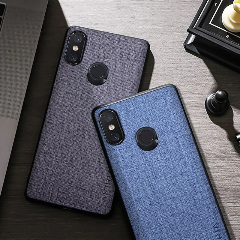 Case For Xiaomi Mi 8 Lite Premium Cloth Texture Four-corner Explosion-proof Textile Protective Back Cover for mi 8 lite Case