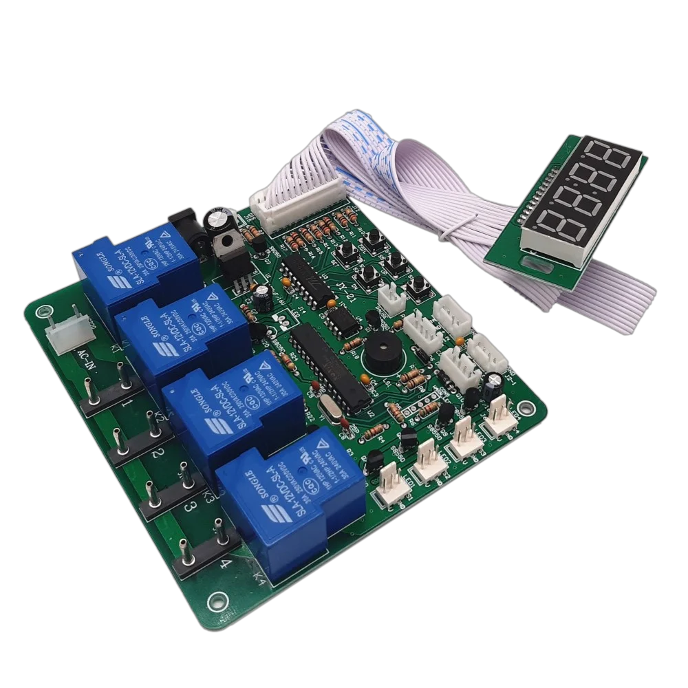 JY-21 4 digits Display 4 Channel Timer Board for Bill Acceptor Coin Acceptor, Time Control pcb for car washing machine