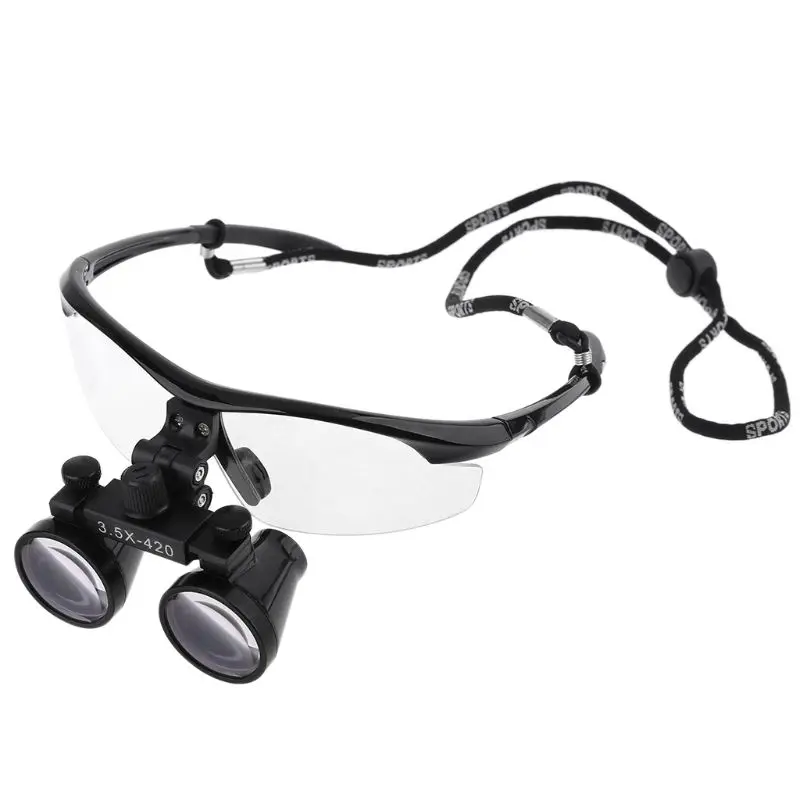 2.5/3.5X Black Plastic Frame Medical Loupes Binocular Magnifier Dental Surgical Magnifying Glasses