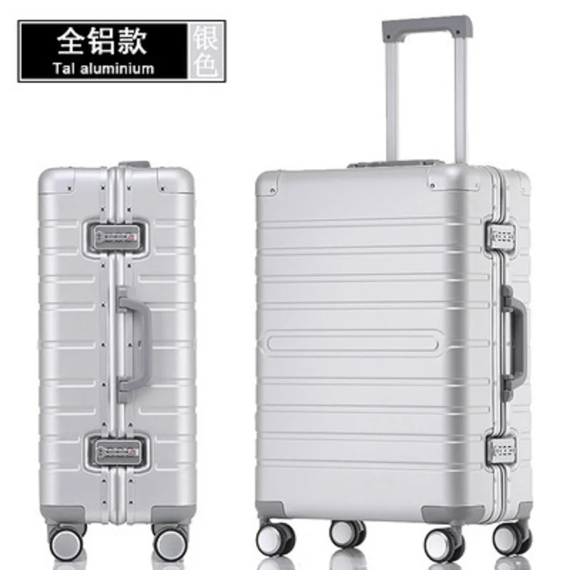 100% Aluminum-magnesium Alloy Material High Quality 20/24/28 Size Travel Luggage Spinner Brand Travel Suitcase