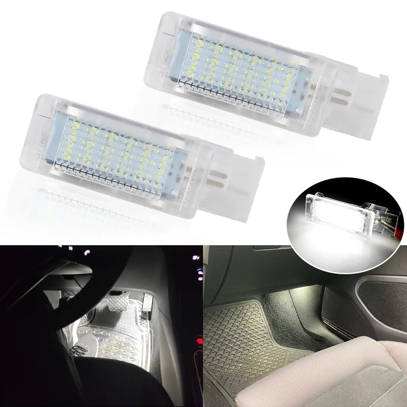 2Pcs LED Interior Footwell Light For VW Golf 5/6/7 Plus Polo Scirocco Passat B6 B7 B8 CC Tiguan Jetta Caddy Tourage Sharan EOS