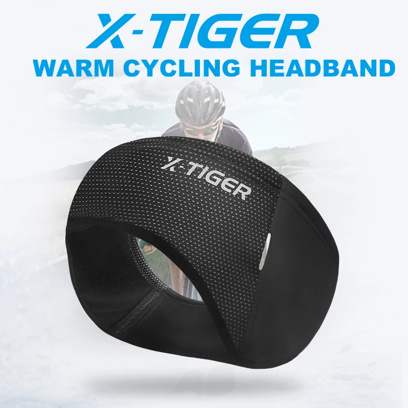 X-TIGER Outdoor Cycling Headband Windproof Cycling Headwear Cap Winter Warm Fleece Bicycle Equipment Ear Warmer Sports Sweatband