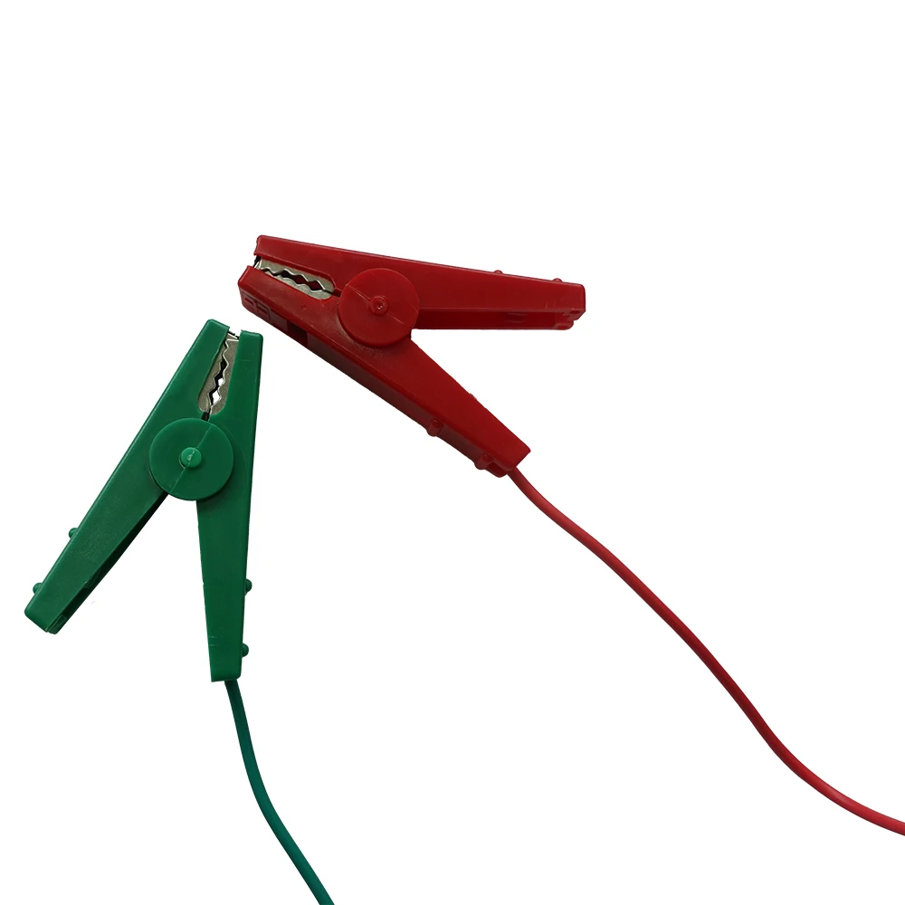 Electric Fence Accessory / Energizer Output Lead Set with Red & Green Alligator Clips 1m Length Wire—Pack of 1