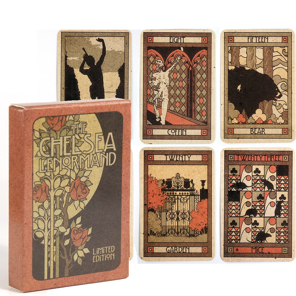 Chelsea Lenormand Red Standard (Poker) Size 39-Card Man And Woman Cards Card Game Silson Lenormand Lothrop Lenormand Card Game