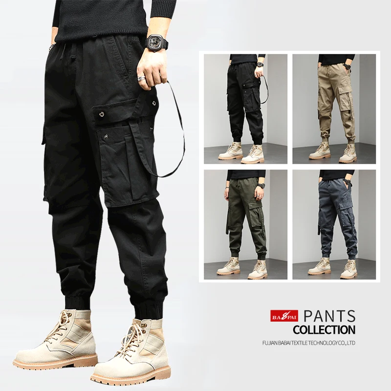 

BAPAI Men's Multifunctional Pocket Pants Outdoor Tactical Pants Casual Plus Size Cargo Pants Army Pants Trendy Hip-hop Pants