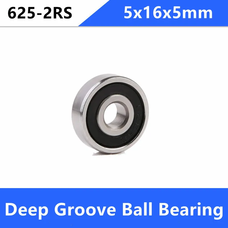 

500pcs/lot 625-2RS 625RS Rubber sealed deep groove ball bearings 5*16*5 mm