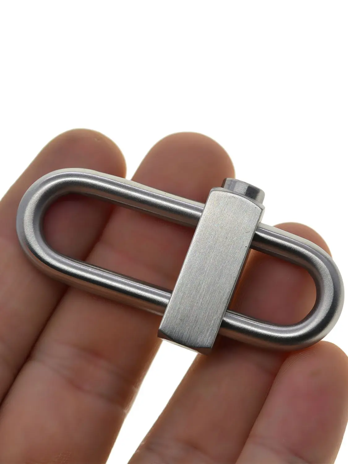 Super Strong Heavy Duty Matte Brushed Stainless Steel Oval Slide Locking Snap Lock Carabiner Keychains FOB EDC Lanyard DIY