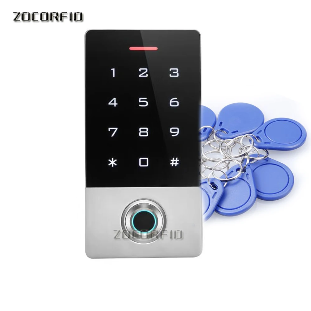 

Touch panel RFID ID Waterproof IP66 Password fingerprint access control Metal Case Biometrics door lock Access Control kepad