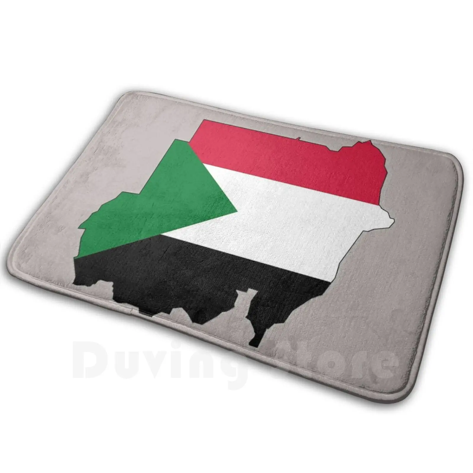 Sudan Map With Sudanese Flag Mat Rug Carpet Anti-Slip Floor Mats Bedroom Sudan Sudanese Africa African Country