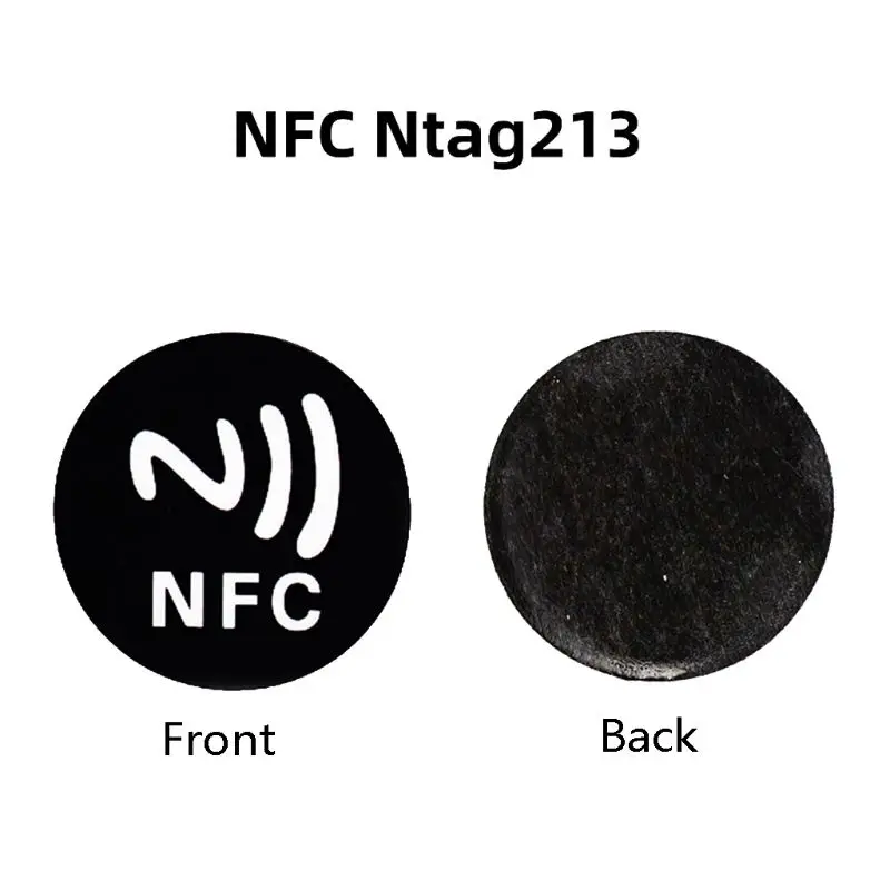 6PCS Black Universal Anti Metal Sticker NFC Ntag213 Tags NTAG 213 Metallic Label Badges Token for Smart Mobile Phones