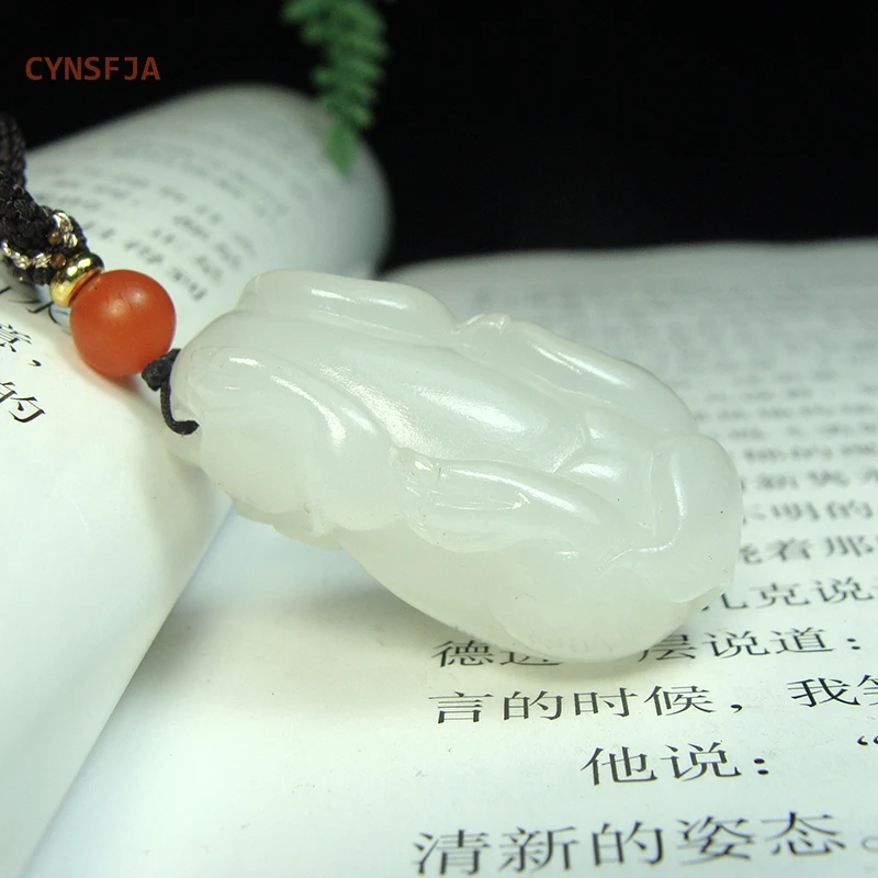 CYNSFJA Real Rare Certified Natural Hetian Mutton-fat Jade Nephrite Lucky Wealthy Pixiu Jade Pendant High Quality Hand Carved