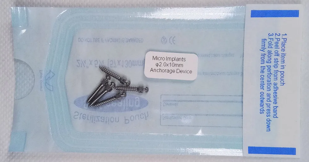 

5Pis φ2.0X10mm TC4 Dental Orthodontic Self-Drilling Titanium Alloy Micro Implants Mini Screws