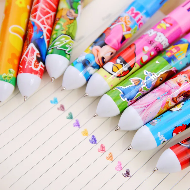 1 PCs creative stationery cartoon 10 color ballpoint pen Press color Ink pen Atomic Pen