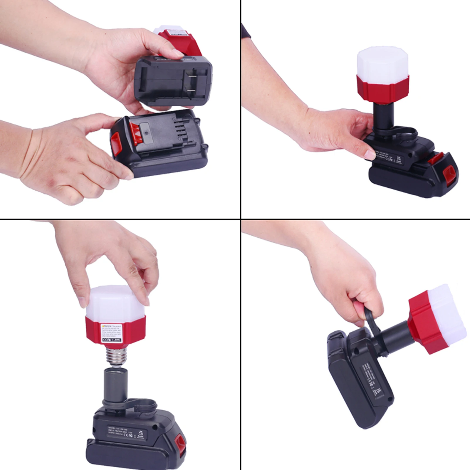 12W เหมาะสำหรับมิลวอกีหรี่แสงได้ LED แบบพกพาไฟตั้งแคมป์ในร่มไฟฉุกเฉินทำงานแบตเตอรี่สามารถใช้ LB20 LBX20