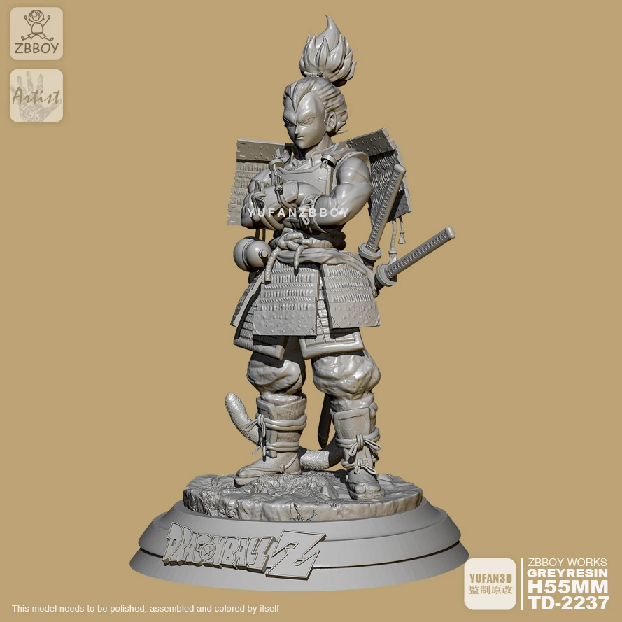 55mm Resin Figure Kits Samurai Vegeta Self-assembled TD-2237