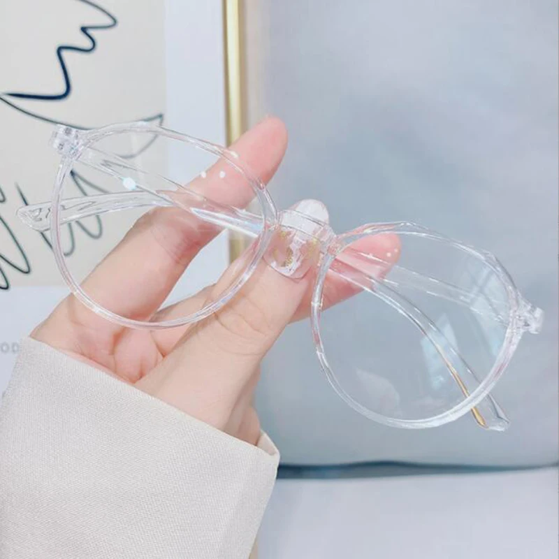 -1.0-1.5 -2.0 -2.5 -3.0 To -6.0 New Three-Dimensional Polygonal Glasses Transparent Colors Frame Student Men Women Oval Eyewear