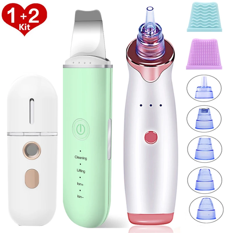 Ultrasonic Skin Scrubber Vibration Face Spatula Blackhead Remover Facial Scrubber Shovel Clean Cavitation Peeling Facial Lifting