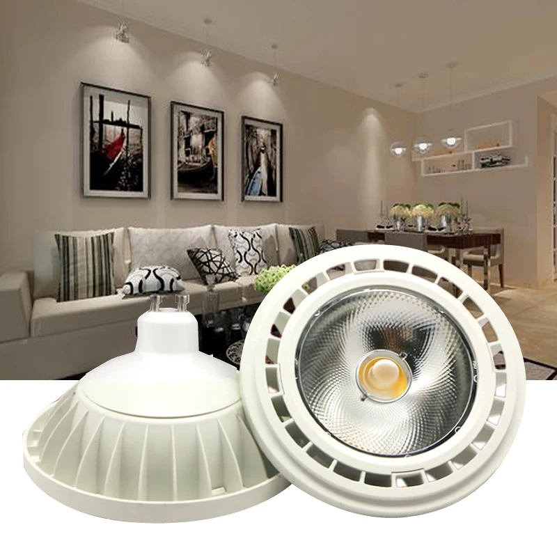 LED AR111 reflektor żarówka Downlight źródło światła GU10 G53 podstawa ciepły biały i zimny biały 220V Aluminium wewnątrz lampa oświetleniowa