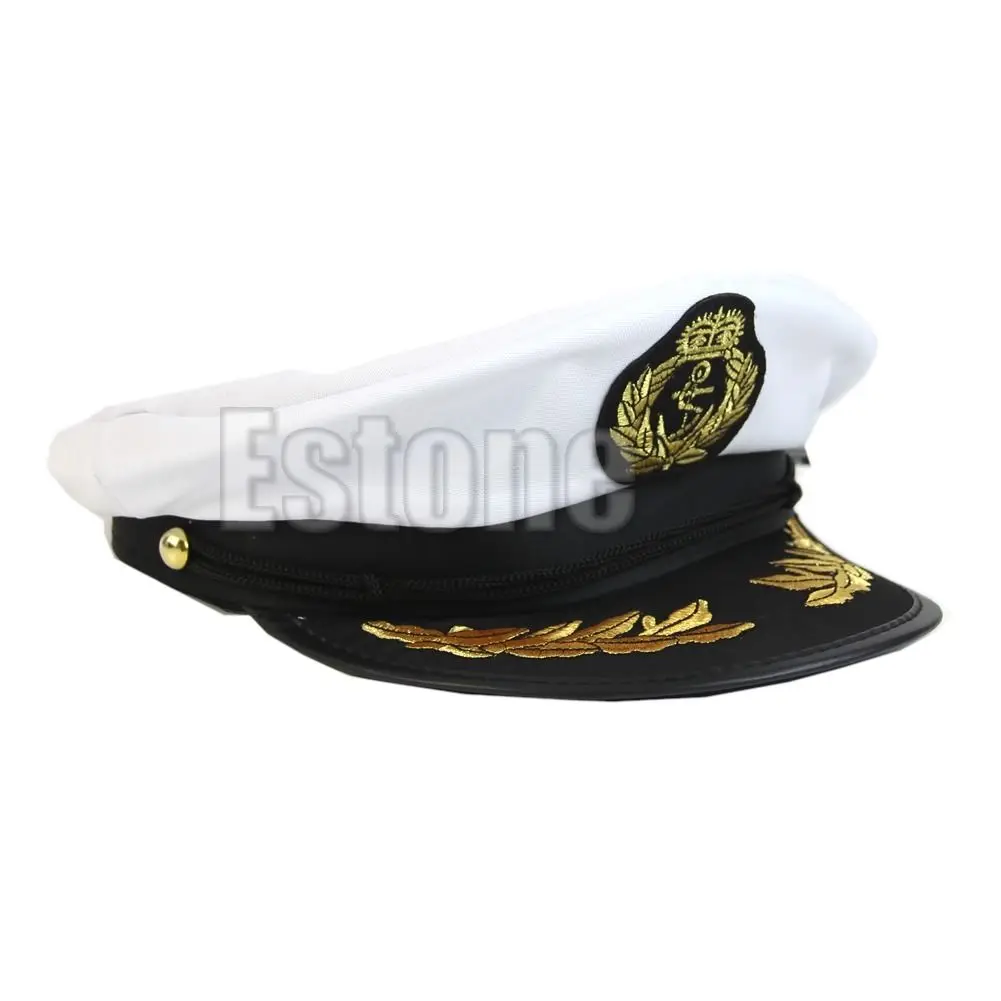Hot White Adult Yacht Boat Captain Navy Cap Costume Party Cosplay Dress Sailor Hat A17_40