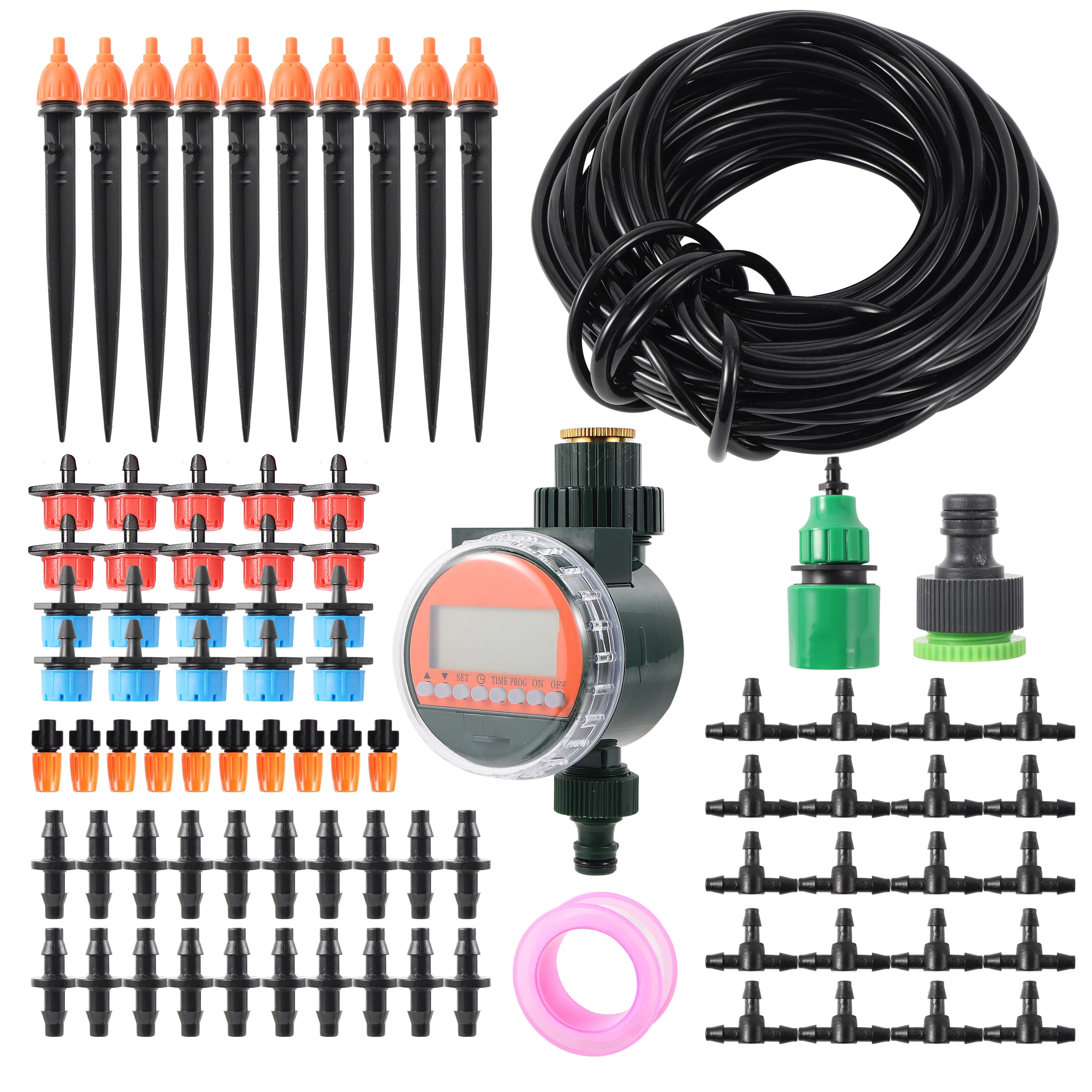 

Home Garden Adjustable Automatic Drip Irrigation Misting Spraying Kit With Water Timer Vegetable Flowers Watering Equipment