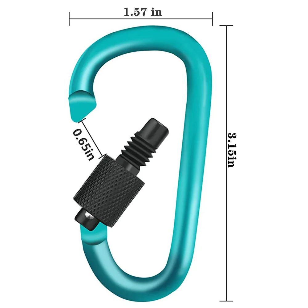 Aluminum Alloy Carabiner D-Ring Locking Excellent for Securing Pets-Outdoor,Camping,Hiking,Hammock,Dog Leash Harness-Keychains