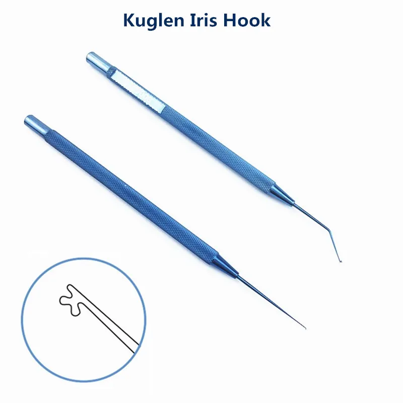 

Kuglen Iris Hook Lens Manipulator Straight or angled Titanium Ophthalmic Veterinary Instrument training tool eye tools