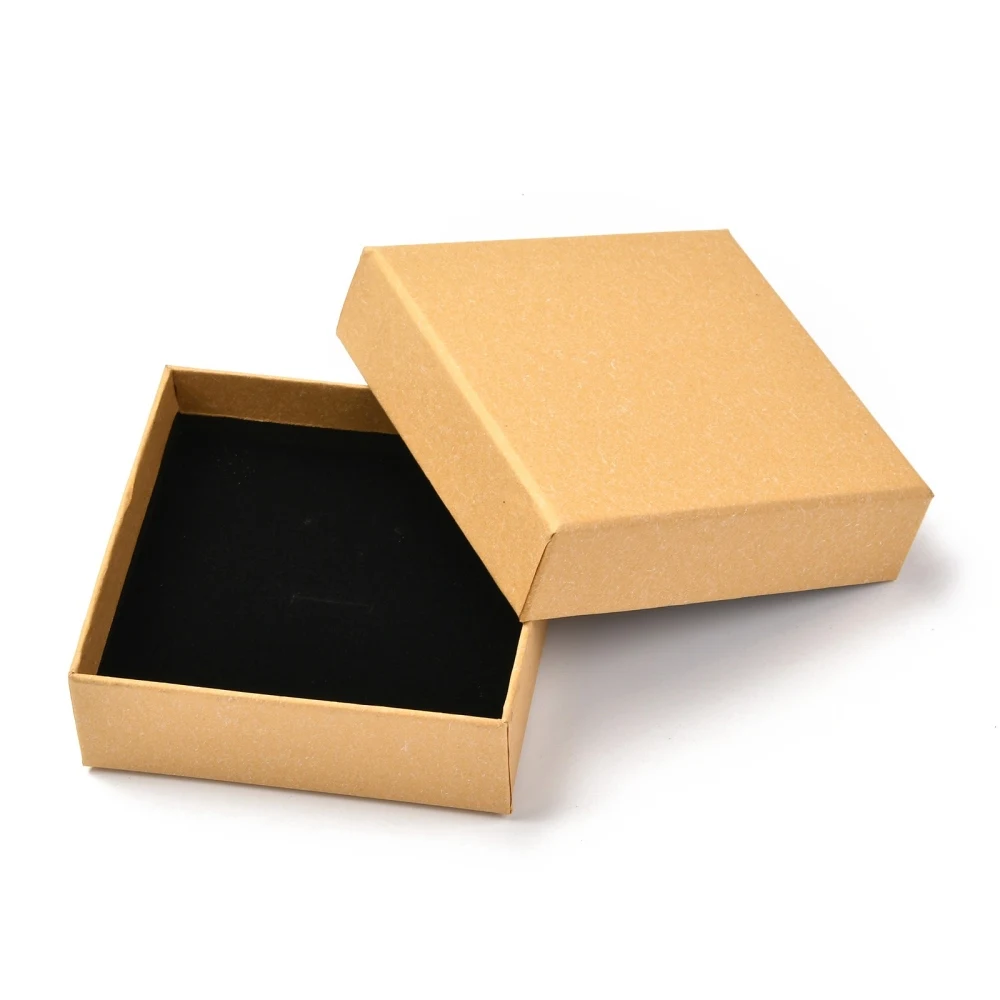 

24pcs Kraft Paper Jewelry Display Boxes with Sponge Mat for Necklaces Rings Earrings Gift Box Jewellery Packaging Container