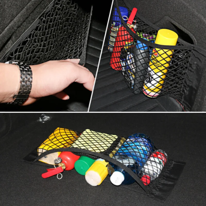 Jaring Tali Nilon Bagasi Mobil/Jaring Bagasi dengan Penyangga untuk Fiat Panda Bravo Punto Linea Croma 500 500X 595 Ducato Tipo Dodoma Stilo