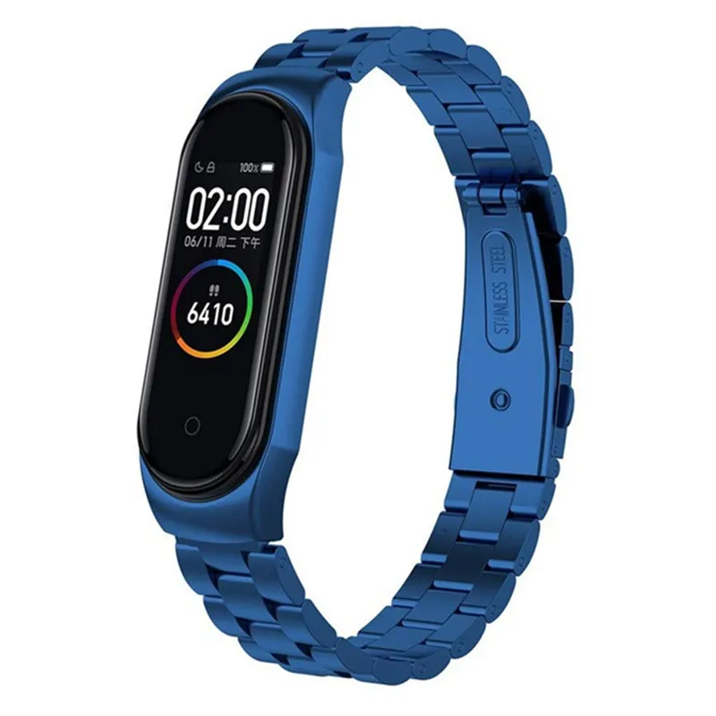 Stainless Steel Watchband For Xiaomi Mi Band 7 6 5 4 Fashion Gold Silver Smartwatch Strap Replacement Wristband For Mi Band 3 4